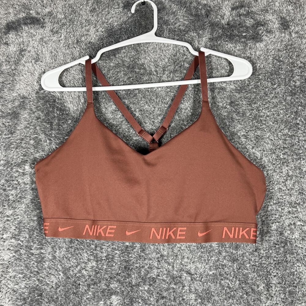 Nike Sports Bra Womens XL Bronze Crossback V-Back Low Support Dri-FIT Yoga